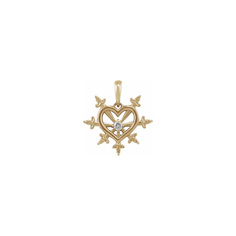 Diamond Our Lady of Sorrows Heart Pendant (14K) front - Popular Jewelry - New York