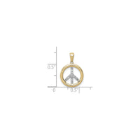 Diamond Peace Sign Two-Tone Pendant (14K) scale - Popular Jewelry - New York