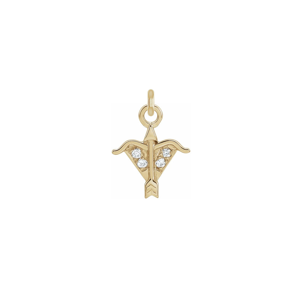 Diamond Sagittarius Zodiac Pendant (14K) front - Popular Jewelry - New York