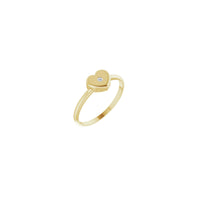 Diamond Solitaire Heart Stackable Ring kuning (14K) utama - Popular Jewelry - New York