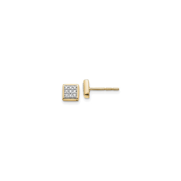 Diamond Square Cluster Stud Earrings 6mm (14K) main - Popular Jewelry - New York