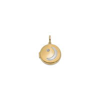 Круглы медальён з дыяментавай зоркай і паўмесяцам (14K) спераду - Popular Jewelry - Нью-Ёрк