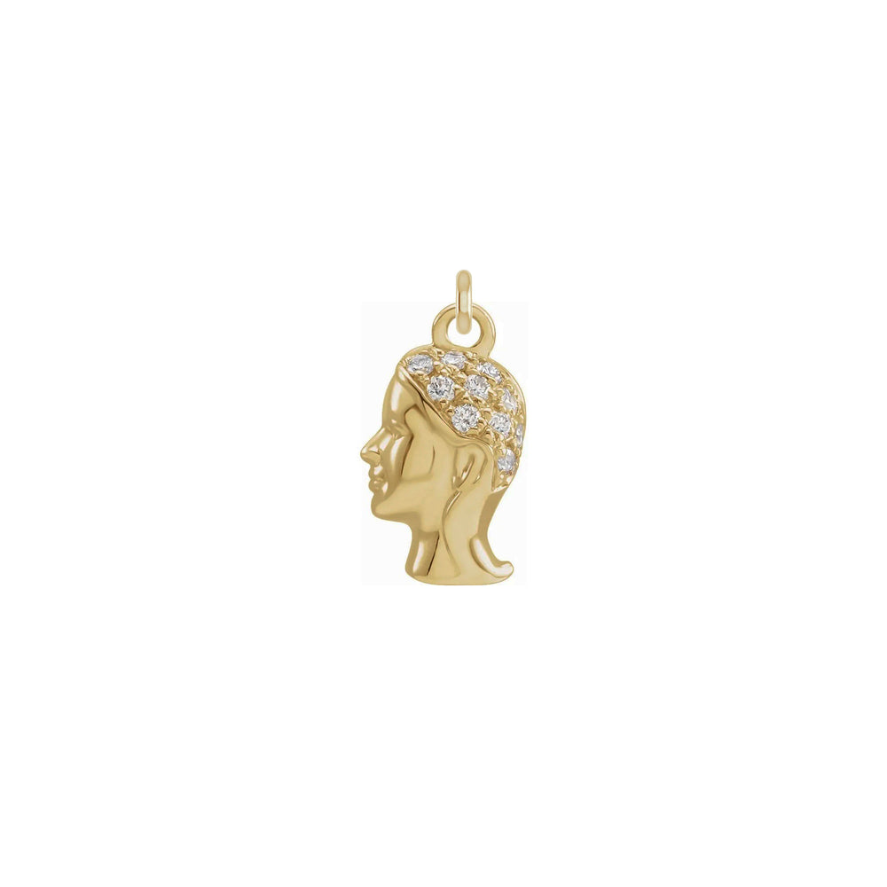 Diamond Virgo Zodiac Pendant (14K) front - Popular Jewelry - New York