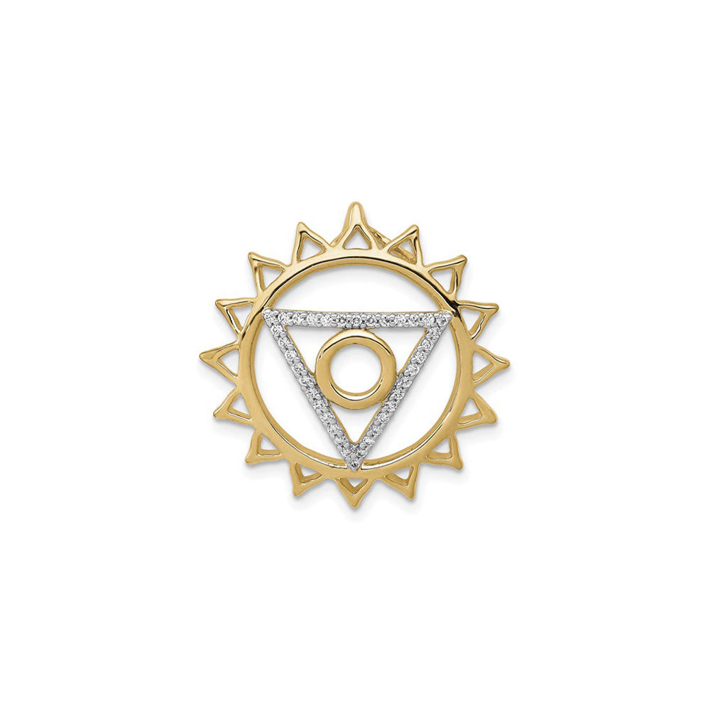 Diamond Vishuddha Throat Chakra Pendant (14K) front - Popular Jewelry - New York