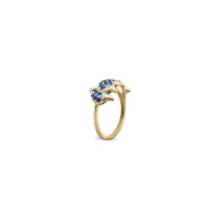 Diamond and Blue Sapphire Dolphin Couple Ring (14K) diagonal - Popular Jewelry - New York