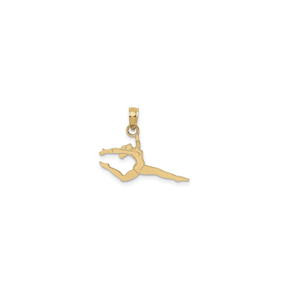 Displacing Female Gymnast Pendant (14K) front - Popular Jewelry