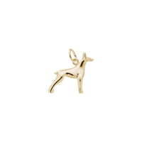 Doberman Dog Charm yellow (14K) main - Popular Jewelry - New York