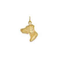 Dog Head Pendant yellow (14K) back - Popular Jewelry - New York
