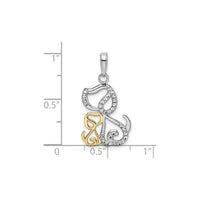 Dog and Puppy Outline Pendant (14K) scale - Popular Jewelry - New York