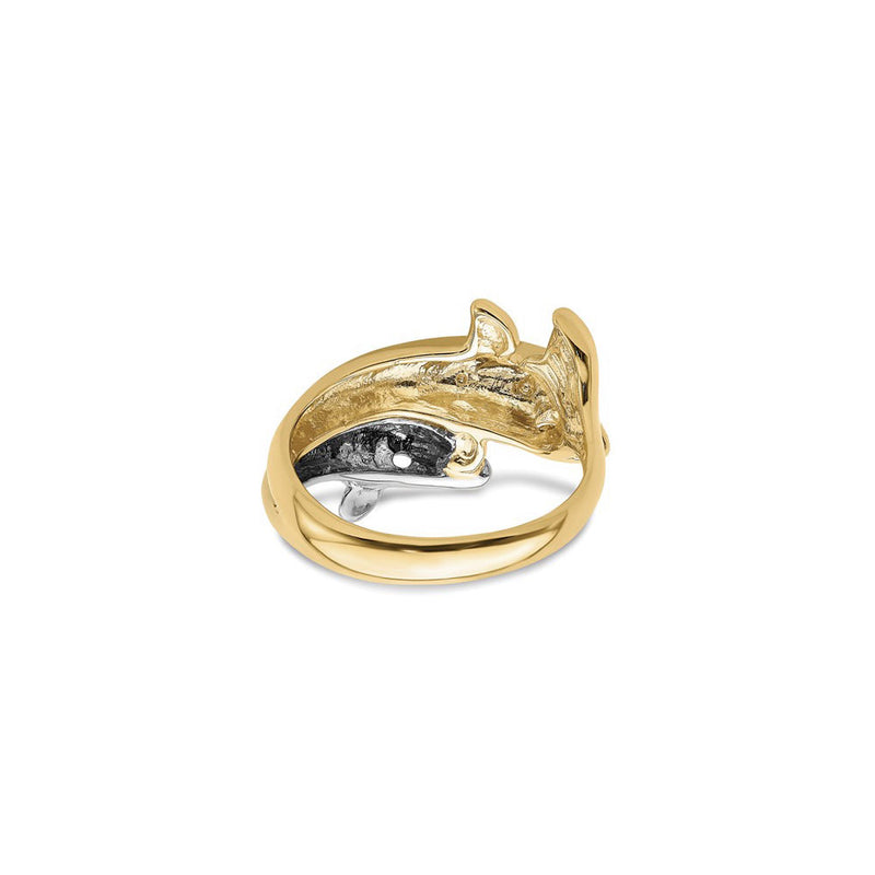 Dolphin Mother and Baby Ring (14K) back - Popular Jewelry - New York