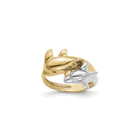 イルカの母と赤ちゃんの指輪（14K）メイン- Popular Jewelry - ニューヨーク