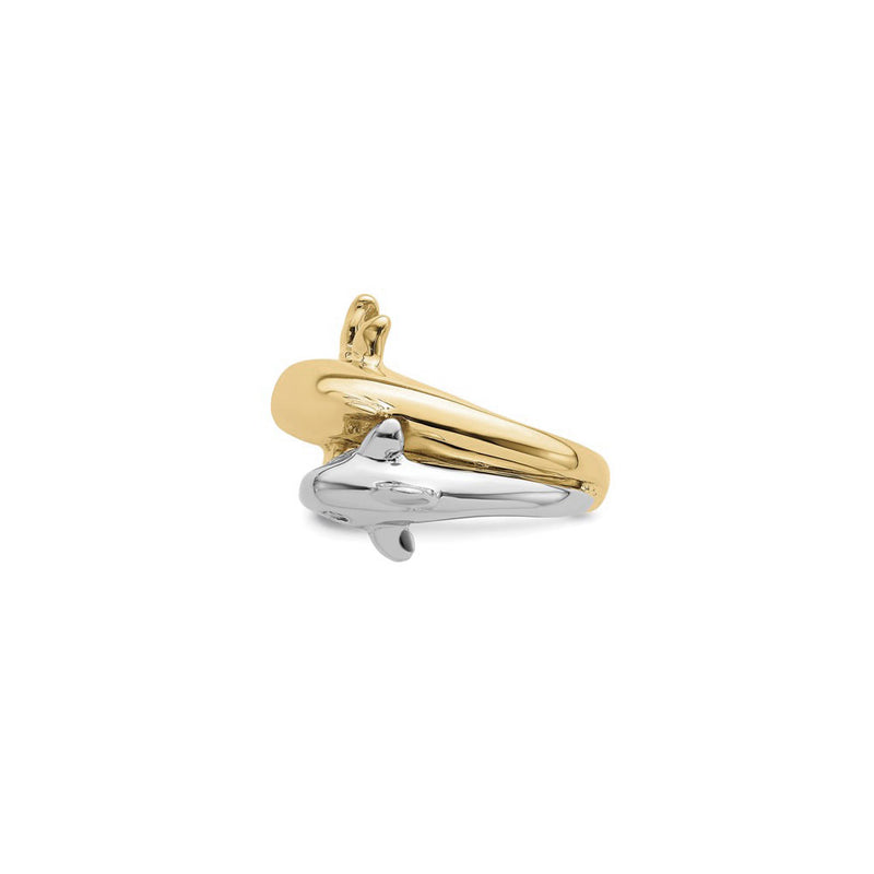 Dolphin Mother and Baby Ring (14K) side - Popular Jewelry - New York