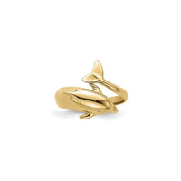 Dolphin Wrapping Ring (14K) front - Popular Jewelry - New York