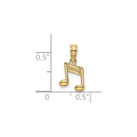Double Music Notes Pendant (14K) scale - Popular Jewelry - New York