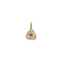 Pandantiv cu ametist interblocat triunghi dublu (14K) spate - Popular Jewelry - New York