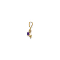 Pandantiv cu ametist interblocat triunghi dublu (14K) lateral - Popular Jewelry - New York