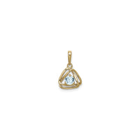 Double Triangle Interlocked Aquamarine Pendant (14K) front - Popular Jewelry - New York