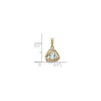 Double Triangle Interlocked Aquamarine Pendant (14K) scale - Popular Jewelry - New York