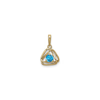 Pandantiv cu topaz albastru interblocat triunghi dublu (14K) față - Popular Jewelry - New York