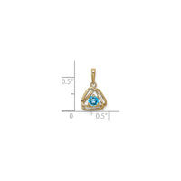 Двоструки троугласти испреплетени привезак плавог топаза (14К) скала - Popular Jewelry - Њу Јорк
