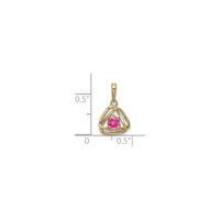 Dubults trīsstūris, bloķēts rozā turmalīna kulons (14K) - Popular Jewelry - Ņujorka
