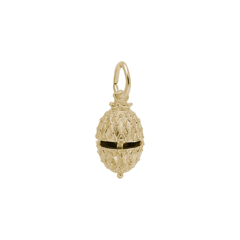 Easter Egg with Chick 3D Pendant (14K) front - Popular Jewelry - New York