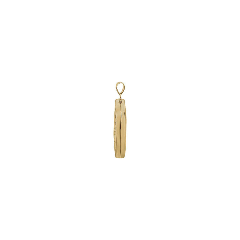 Embossed Oval Gold Locket (14K) side - Popular Jewelry - New York