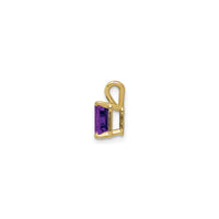 Emerald Cut Amethyst Pendant 6x4 (14K) side - Popular Jewelry - New York