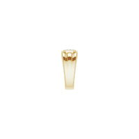 Emerald Cut Cubic Zirconia Bezel Ring kuning (14K) sebelah - Popular Jewelry - New York
