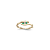 Szmaragdowy i diamentowy 3-kamienny pierścień napinający (14K) główny - Popular Jewelry - Nowy Jork