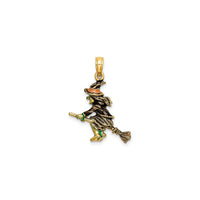 Enameled 3D Witch Flying on Broom Charm (14K) back - Popular Jewelry - Нью-Йорк