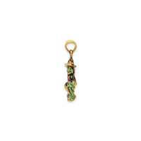 झाडू आकर्षण (१४ के) पक्ष मा Enameled 3D चुड़ैल फ्लाइ - Popular Jewelry - न्यूयोर्क