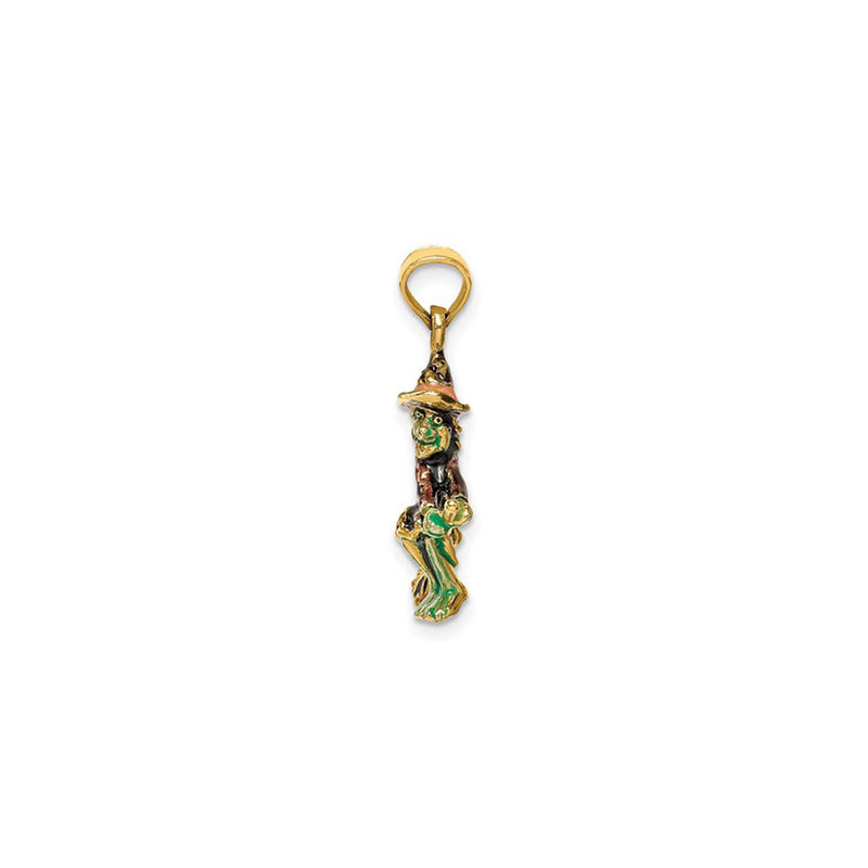 Enameled 3D Witch Flying on Broom Charm (14K) side - Popular Jewelry - New York