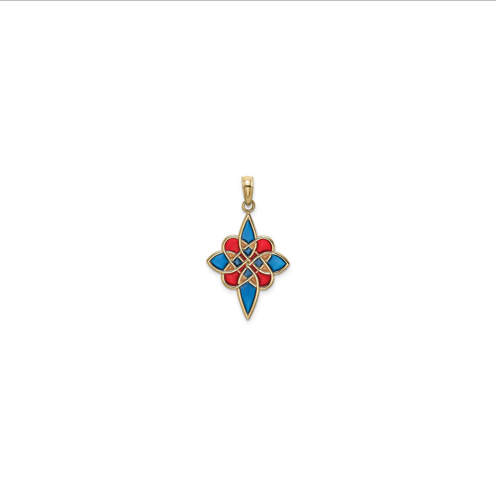 Enameled Celtic Knot Pendant (14K) front - Popular Jewelry - New York