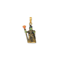 Enameled Witch with Broom Charm (14K) front - Popular Jewelry - New York