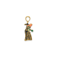 Enameled Witch with Broom Charm (14K) lehlakore - Popular Jewelry - New york