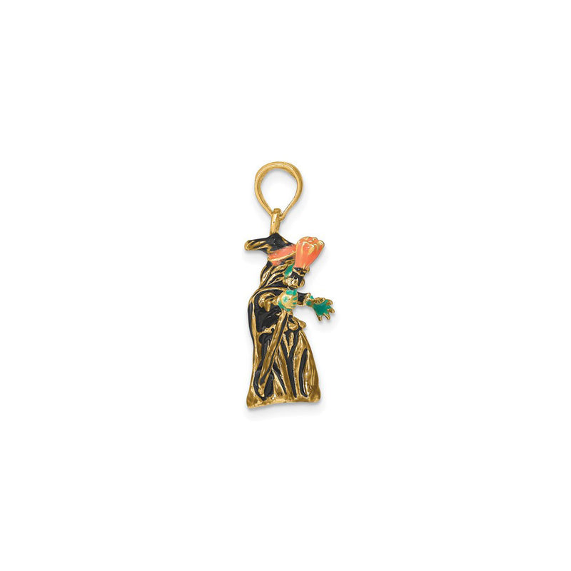 Enameled Witch with Broom Charm (14K) side - Popular Jewelry - New York