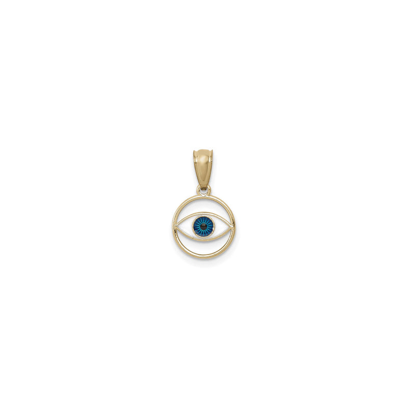 Reversible Evil Eye Circle Pendant (14K) front - Popular Jewelry - New York