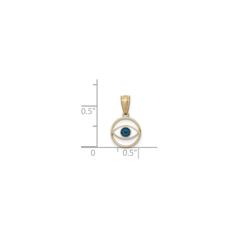 Reversible Evil Eye Circle Pendant (14K) scale - Popular Jewelry - New York