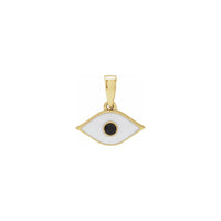 Eye Enamel Pendant yellow (14K) front - Popular Jewelry - New York
