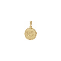 Eye of Horus Beaded Medal Pendant (14K) front - Popular Jewelry - New York
