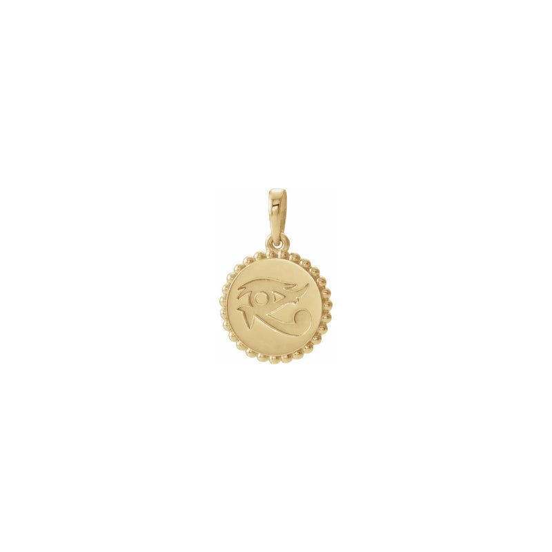Eye of Horus Beaded Medal Pendant (14K) front - Popular Jewelry - New York