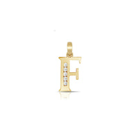 F Icy Initial Letter Pendant (14K) main - Popular Jewelry - New York