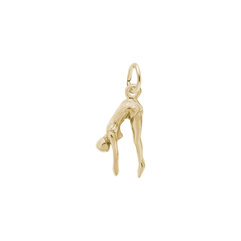Female Diver Charm yellow (14K) main - Popular Jewelry - New York