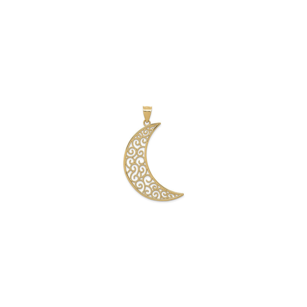 Filigree Moon Pendant (14K) front - Popular Jewelry - New York