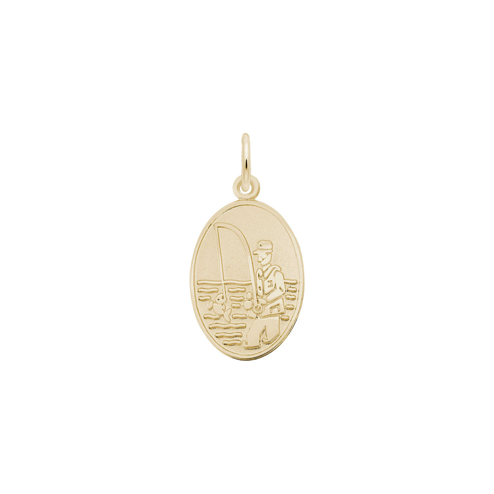 Fisherman Oval Disc Charm yellow (14K) main - Popular Jewelry - New York