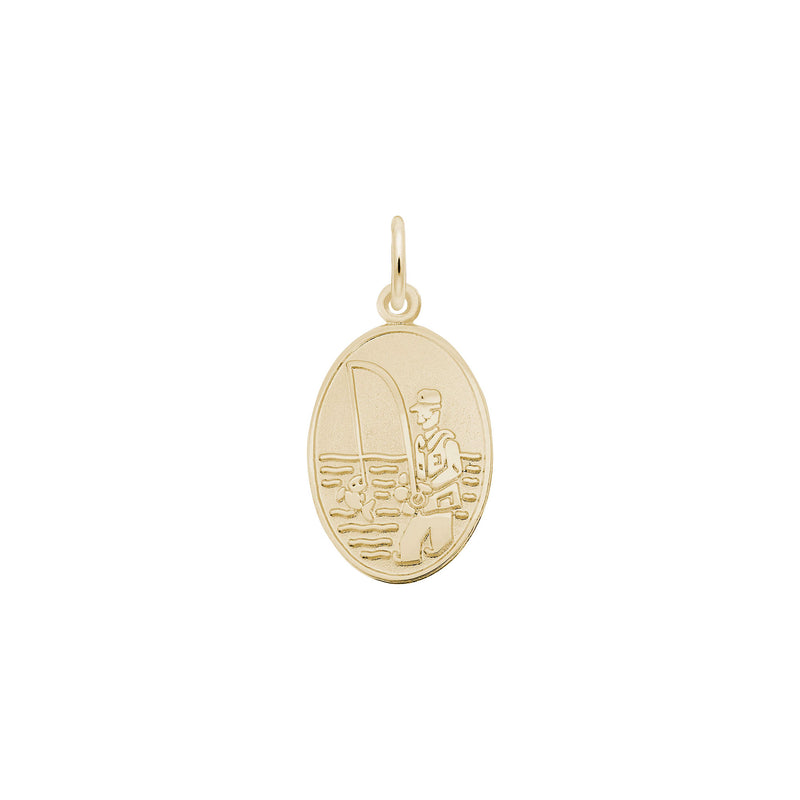 Fisherman Oval Disc Charm yellow (14K) main - Popular Jewelry - New York