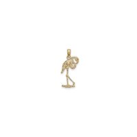 Flamingo Bird 3D Pendant (14K) back - Popular Jewelry - New York