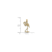 Flamingo Bird 3D Pendant (14K) scale - Popular Jewelry - New York