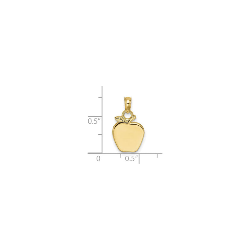 Flat Apple Pendant (14K) scale - Popular Jewelry - New York